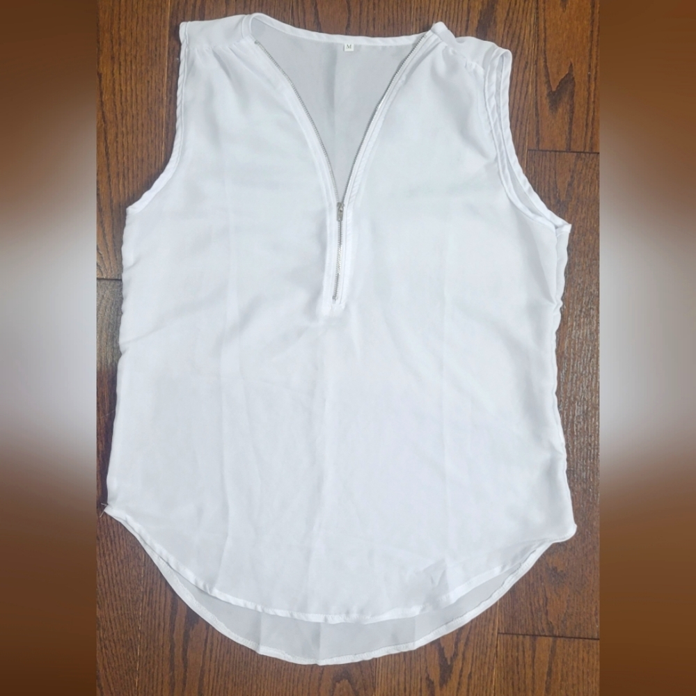 White blouse with zipper